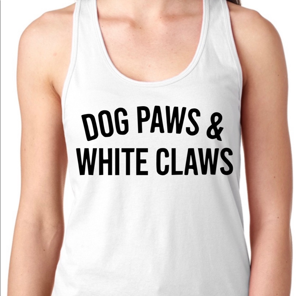 Dog paws and white claws tank top